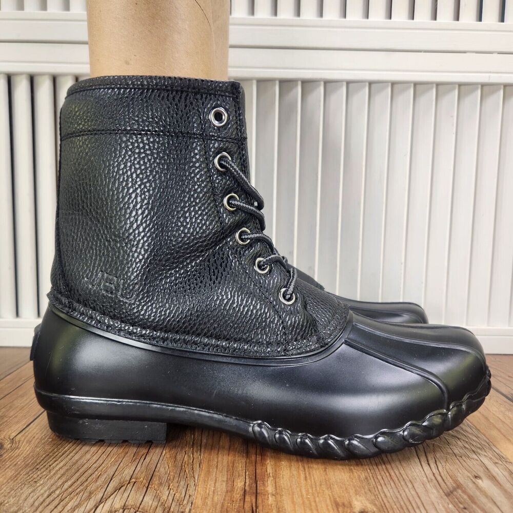 JBU Jambu Maine Waterproof Rubber Duck Boots Women's 10 M Black Leather Outdoors